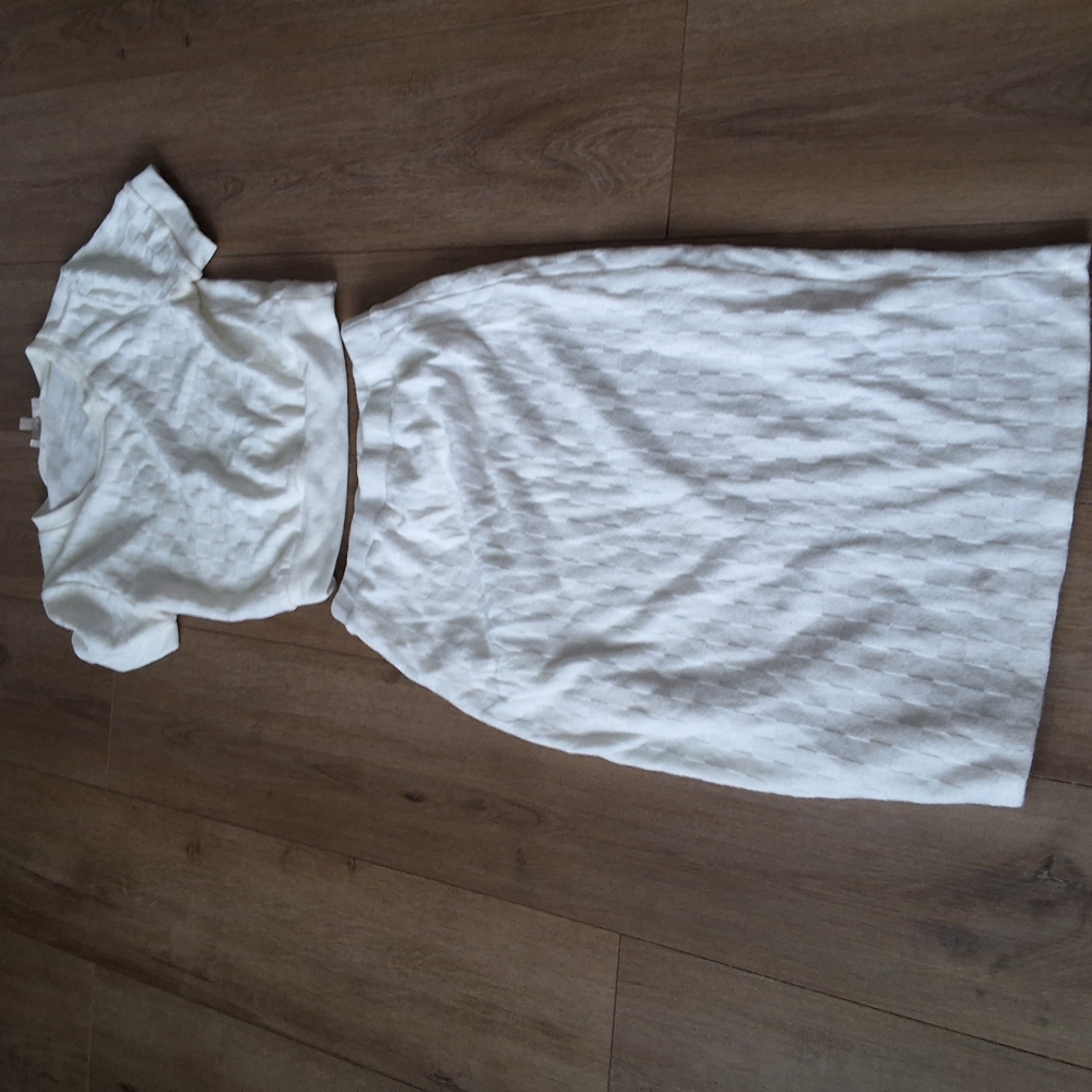 White Textured Two-Piece Set